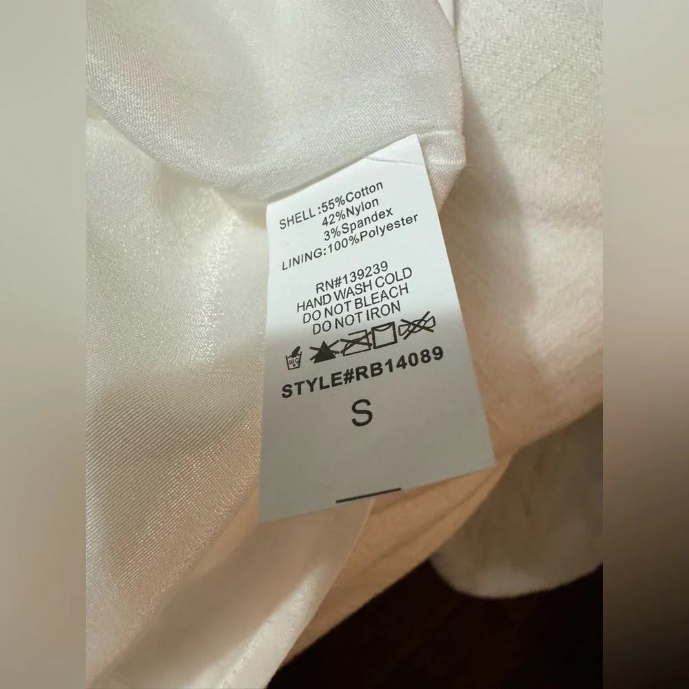 Do+Be | White Satin Off Shoulder Midi Dress | S - Picture 10 of 13